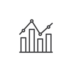 Bar chart diagram line icon