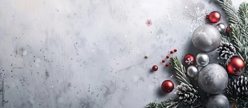 Aufkleber happy new year and merry christmas concrete background for the new year featuring spruce along with 