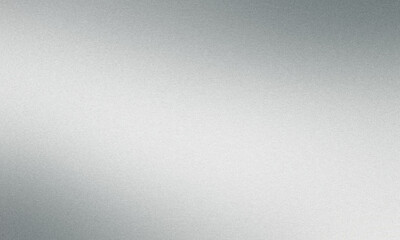 Metallic silver gradient background fading from bright to dark, featuring a subtle grainy texture