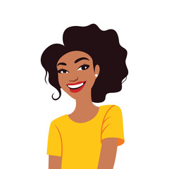 Happy black people illustration with cute black girl