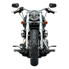 Motorbike on Road Front View Isolated on Transparent or White Background, PNG