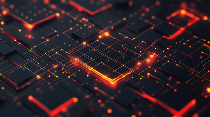 Abstract square business connection of lines from nodes It is connected to endless nodes and represents the innovation of communication in the network.

