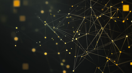 Abstract colorful business connection of lines from nodes It is connected to endless nodes and represents the innovation of communication in the network with black background

