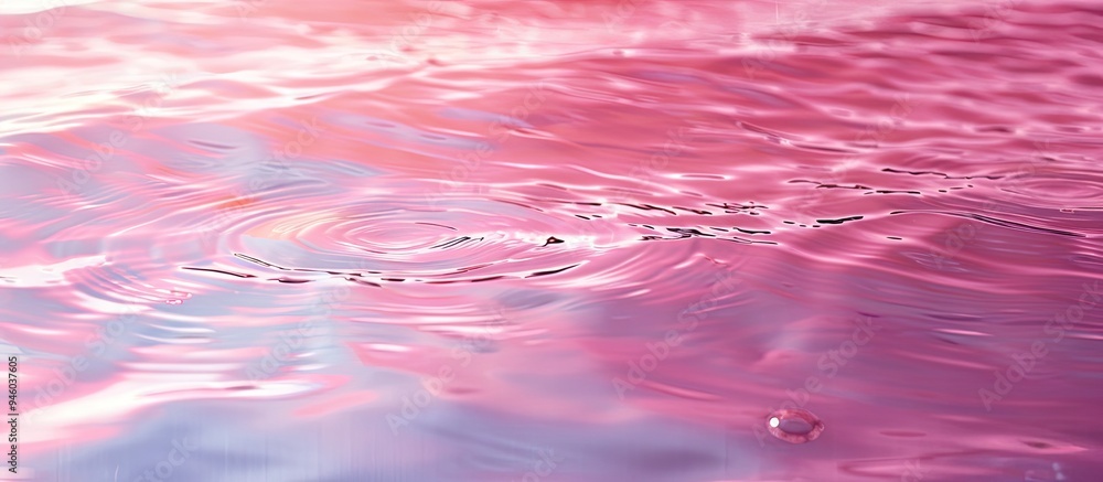 Poster water ripples on a pink background abstract texture of water ripples. copy space image. place for ad