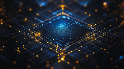 Abstract square business connection of lines from nodes It is connected to endless nodes and represents the innovation of communication in the network.

