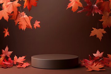 Seasonal Display with Maple Leaves