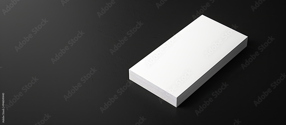 Aufkleber business card against a black background. copy space image. place for adding text and design