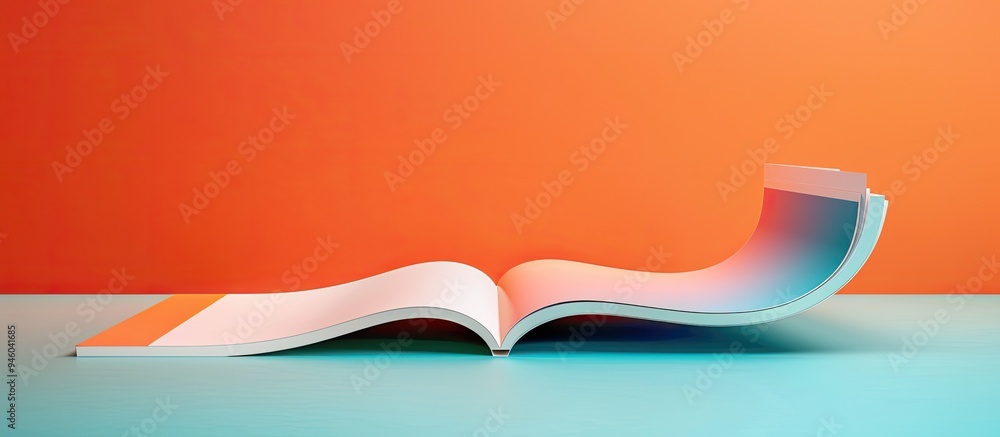 Poster empty magazine on colored background. copy space image. place for adding text and design