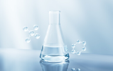 Scientific chemical laboratory equipments, 3d rendering.