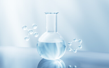 Scientific chemical laboratory equipments, 3d rendering.