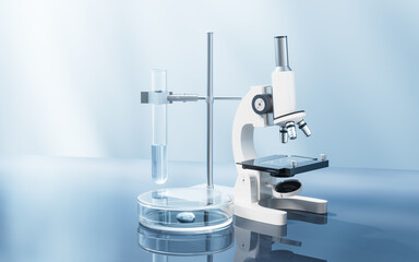 Scientific chemical laboratory equipments, 3d rendering.