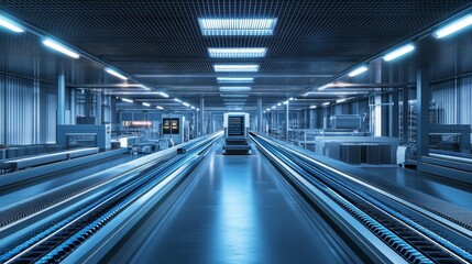 Industrial Conveyor Belt System in Modern Factory