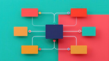 Fototapeta premium Workflow process, team collaboration, flat design