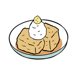 筆絵　揚げ出し豆腐　居酒屋メニュー