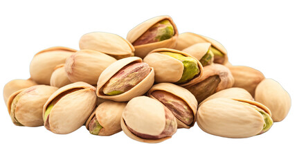 Set of Pistachios pile of nuts isolate on Transparency Background