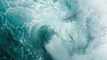 Obraz premium Undercurrent Symphony, an exploration of the vibrant textures and colors beneath a crashing wave, showcasing the ocean's ever-changing and powerful essence.