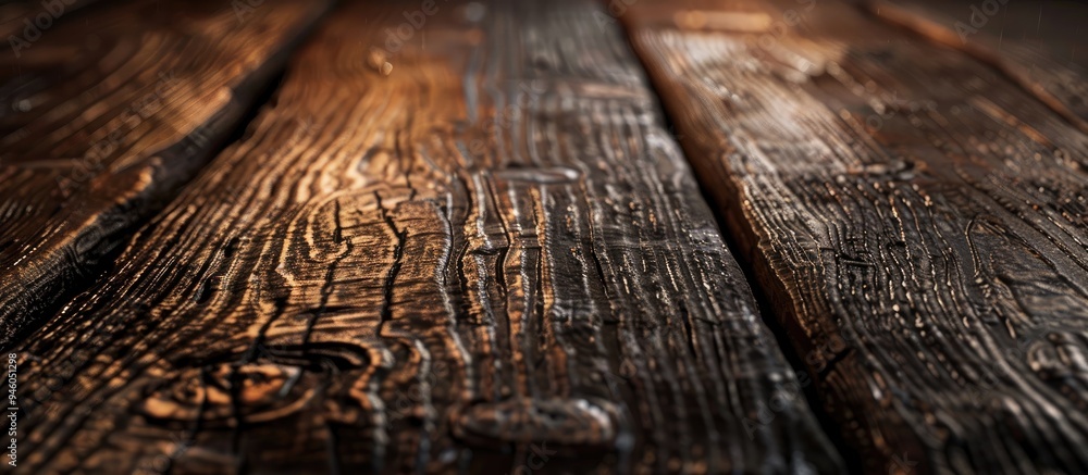 Canvas Prints Putty wood on an aged wooden plank texture background close up and macro shot selective focus. Copy space image. Place for adding text and design