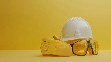 Safety Essentials: Construction Gear in Vibrant Yellow Setting