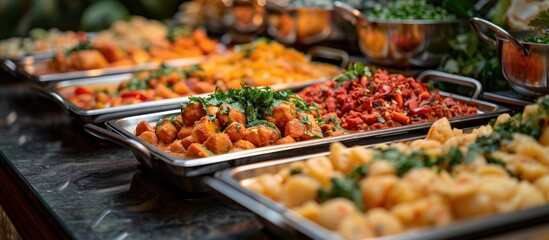 Delicious Food Buffet with a Variety of Dishes