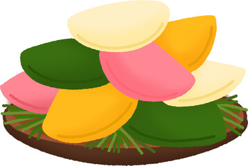 알록달록 송편 간식 떡 명절 추석 떡송편 꿀떡 한국떡 한국간식 송편그림