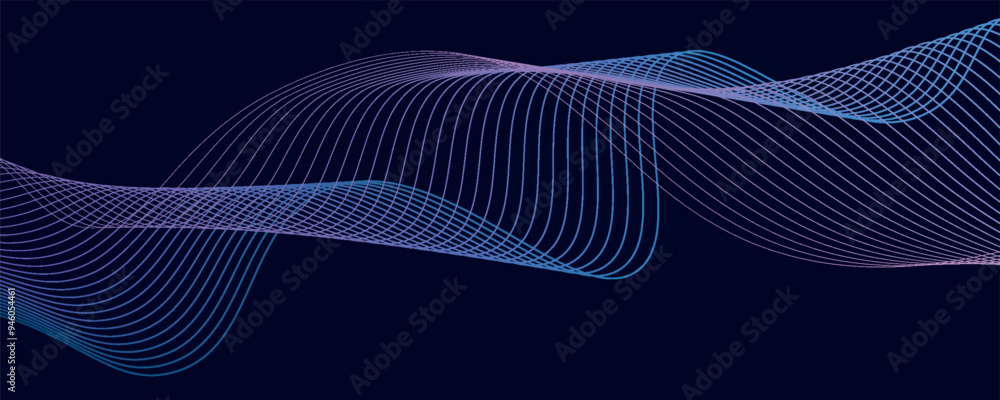 Poster abstract wave element for design. digital frequency track equalizer. stylized line art background. v