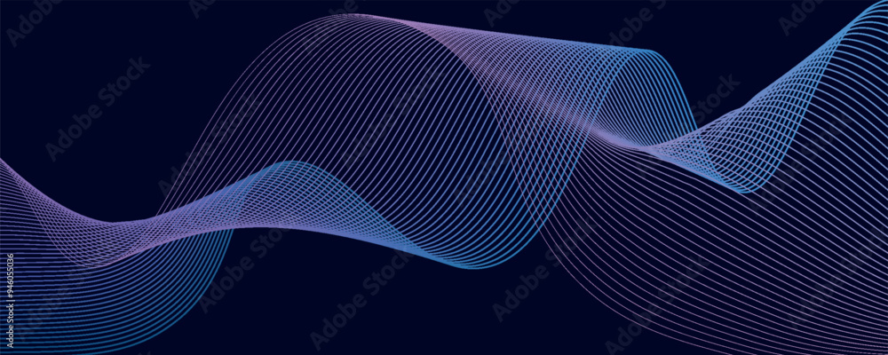 Poster abstract wave element for design. digital frequency track equalizer. stylized line art background. v