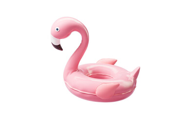 Flamingo balloon swim ring with cartoon style, 3d rendering.