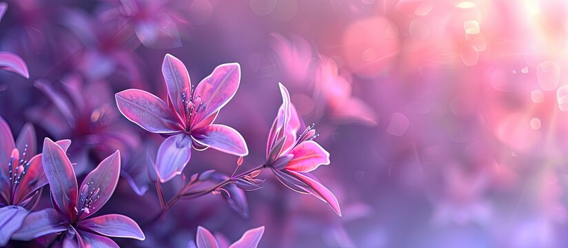 Close up view of cyanthillium flowers with a blurred background. Copy space image. Place for adding text and design