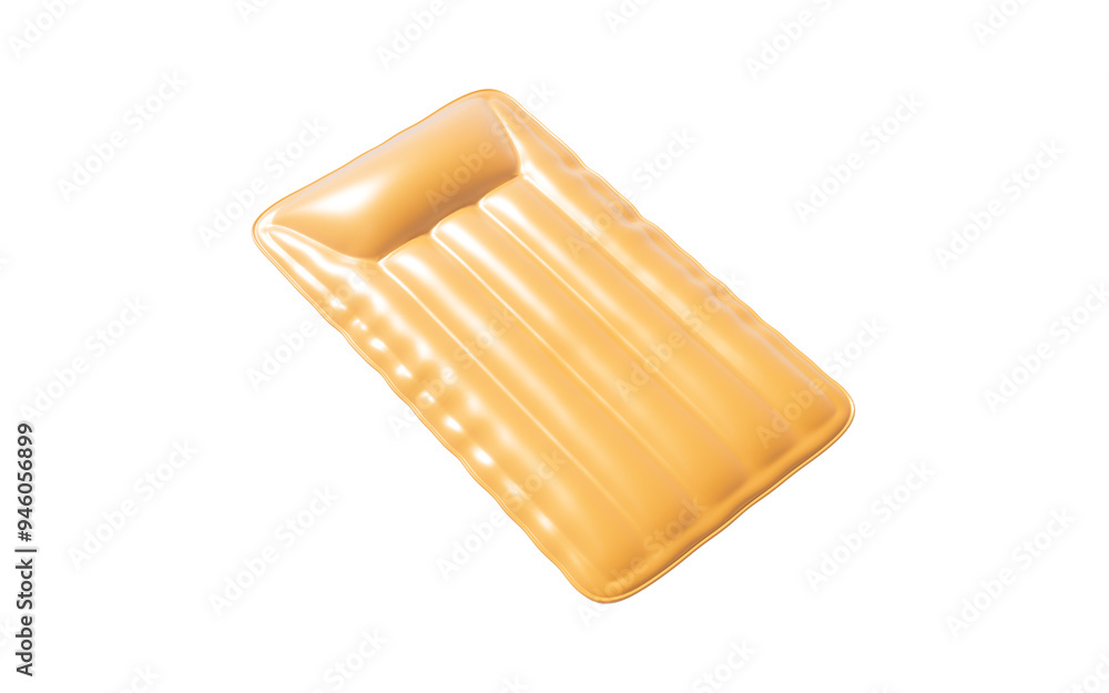 Poster soft inflatable mattress, 3d rendering.