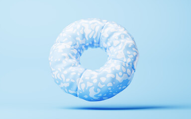 Inflatable soft ring balloon, 3d rendering.
