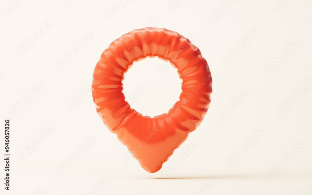 Poster inflatable soft position locator balloon, 3d rendering.