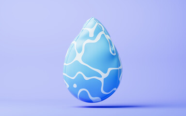 Inflatable soft water drop balloon, 3d rendering.
