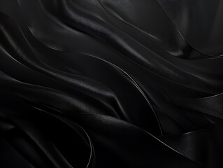 Onyx black abstract composition with sophisticated gradients and elegant textures, embodying mystery and allure.