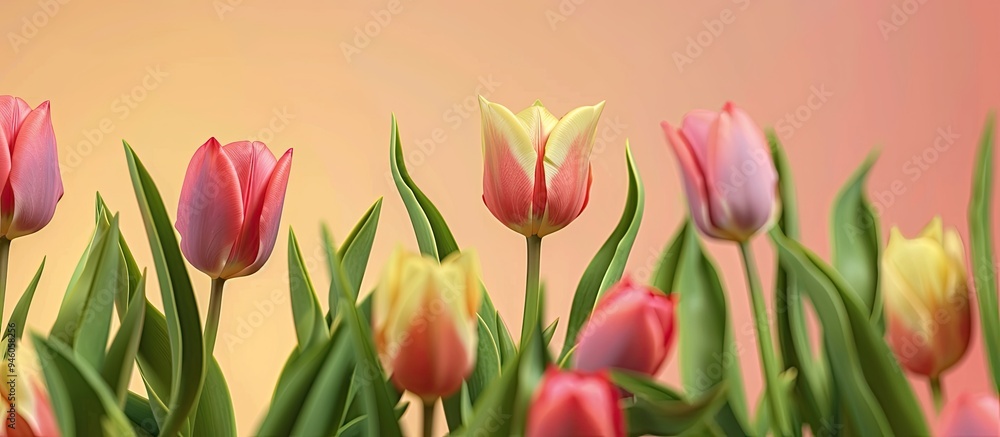 Poster the initial flowers of spring are tulips vibrant enchanting and refreshing this display is ideal for