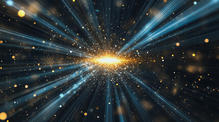 Naklejka premium Abstract light explosion and network points, dot, earth's surface, digital background Innovation network points Earth's surface wave background digital wave information technology background