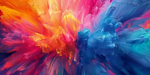 Multicolored abstract artwork blending vibrant hues in a seamless fusion of colors, inspiring creativity and visual harmony.