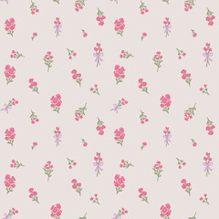 Romantic floral bouquets seamless pattern