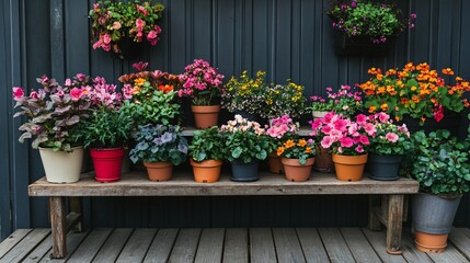 Beautiful Blooming Plants in Flowerpots Collection