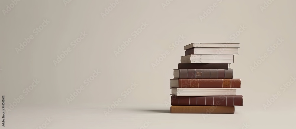 Poster stack of books isolated on a white background. copy space image. place for adding text and design