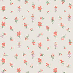 Romantic floral bouquets seamless pattern