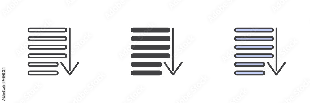 Poster sorting different style icon set
