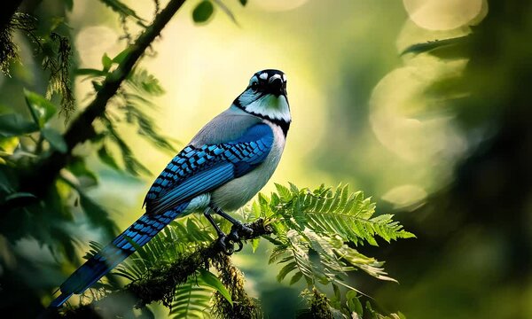Blue Jay Perched on a Branch