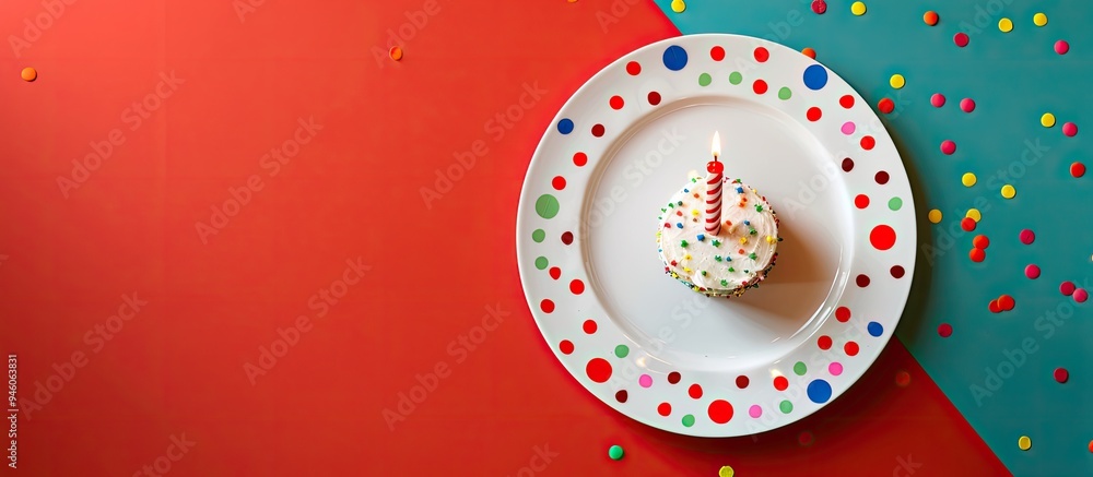 Poster image of a birthday plate. copy space image. place for adding text and design