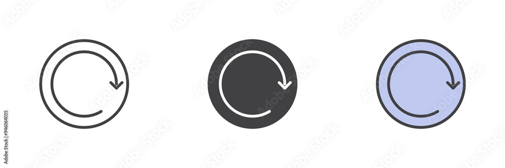 Poster reload button different style icon set