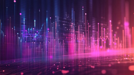 Digital chart with financial data and a gradient background