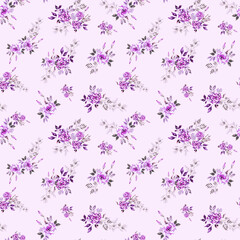 Romantic floral bouquets seamless pattern