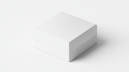 Fototapeta premium A sleek product box mock-up with a simple logo, set against a clean, white background