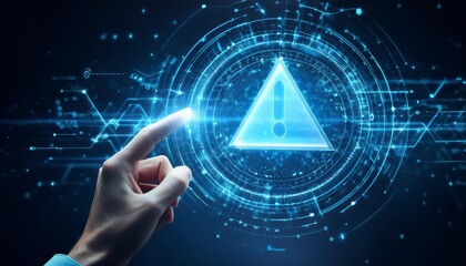 High-Tech Cybersecurity Visuals with Floating Digital Symbols and Interactive Elements