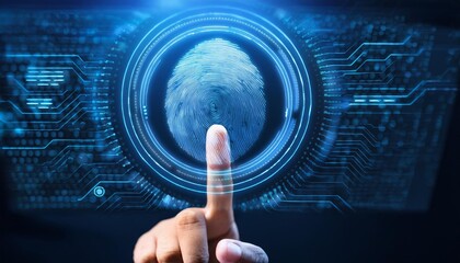 High-Tech Cybersecurity Visuals with Floating Digital Symbols and Interactive Elements