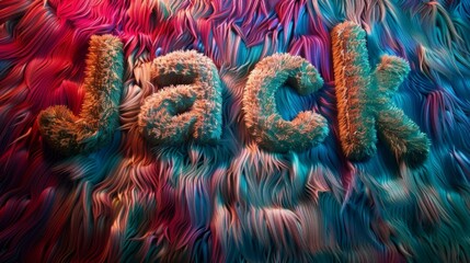 Colorful Fur personalized name postcard perfect for decor.